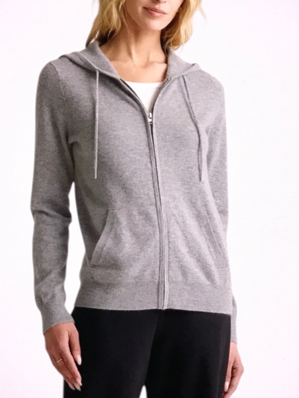 QUINCE Mongolian Cashmere Full-Zip Hoodie Heather Grey NWT Size XS